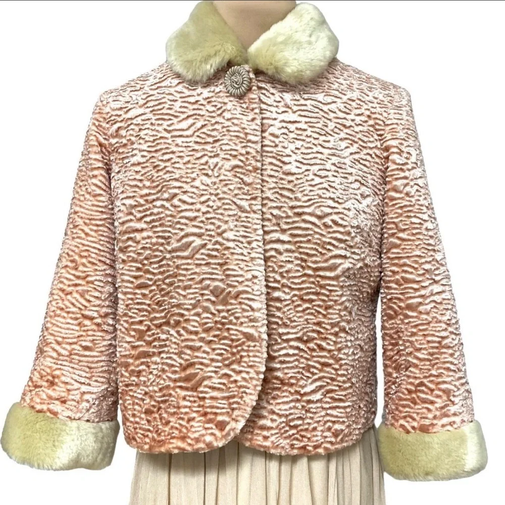 Anthropologie Odille faux fur Persian faux mink cropped jacket opera 3/4 sleeve - Picture 6 of 6